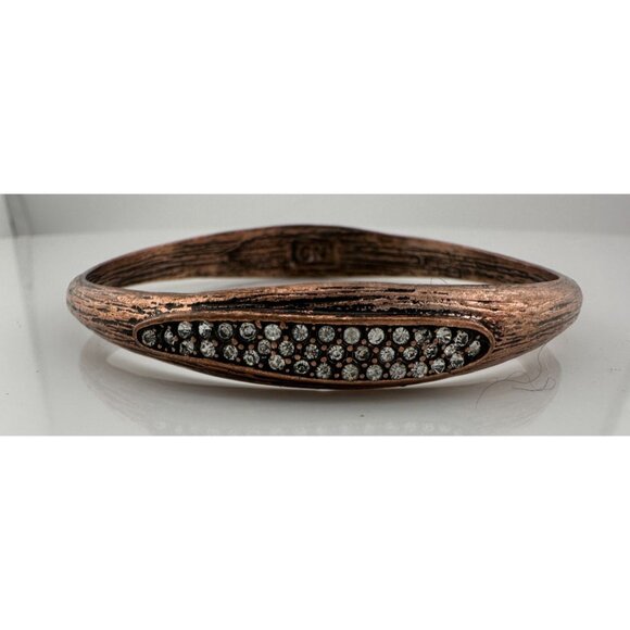 Women's Rhinestone Copper Bangle Bracelet - Picture 12 of 16